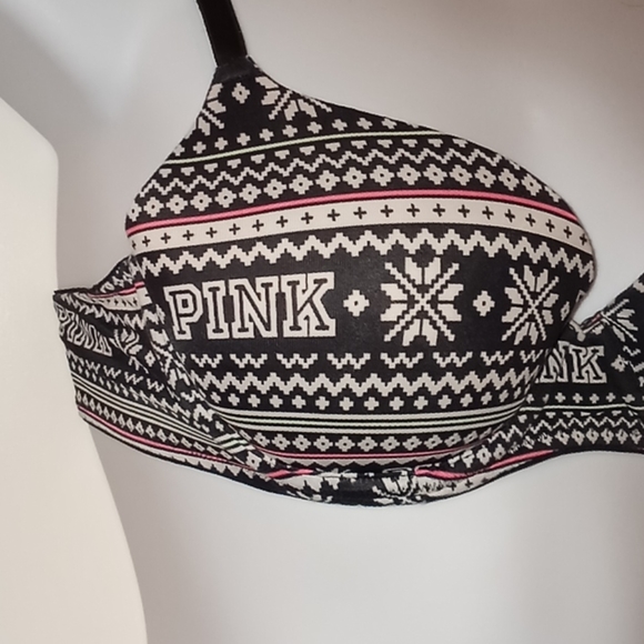 VS PINK Striped Snowflake Bra - Picture 4 of 12